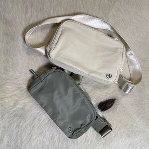 Lululemon Style Belt Bag Bundle White Sage Crossbody Fanny Pack Set